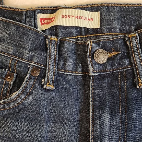 Levi's 505 Dark Blue Denim Jeans, Boys Size 10 Regular, EUC - Picture 3 of 6